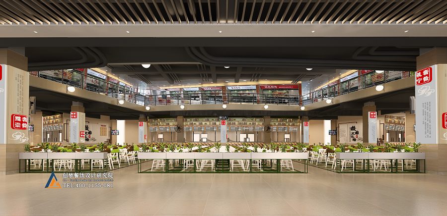 武汉工程学院食堂丨食堂大厅设计