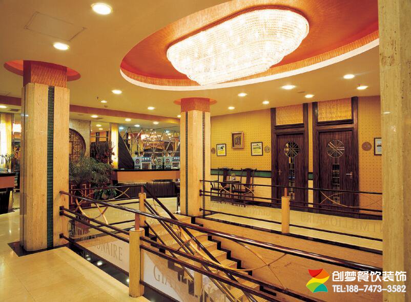 海鲜楼餐饮店楼梯口设计
