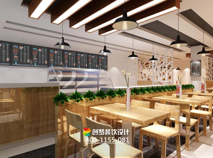 包子面店就餐区效果图