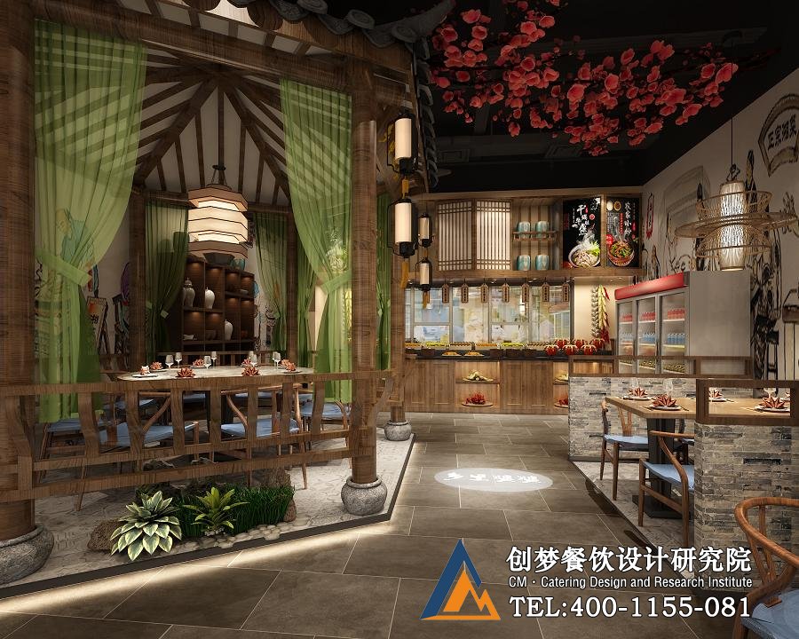 乡里婆婆湘鄂菜馆就餐区设计